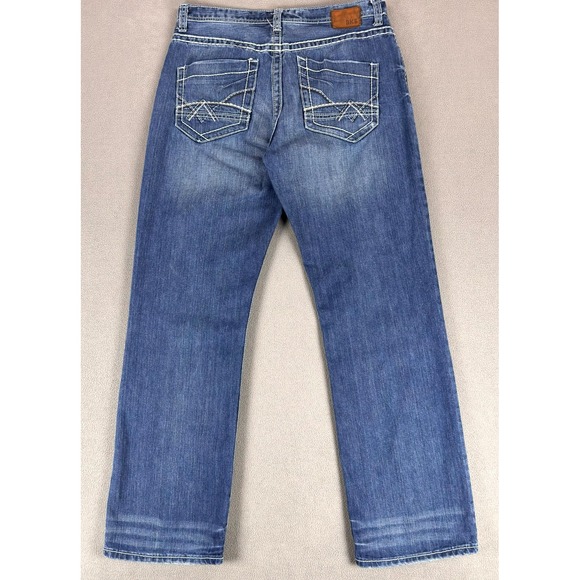 Buckle BKE Jeans Mens 34x33 Blue Tyler Straight Distressed Whiskered Y2K Denim - Picture 3 of 11